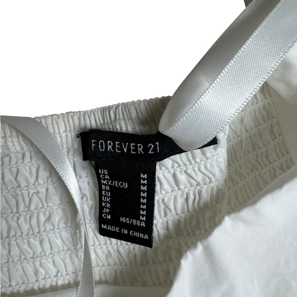 Forever‎ 21 White Tie Shoulder Mini Dress Size M - Picture 6 of 11